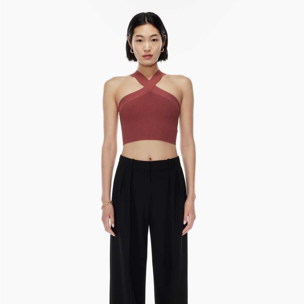 Babaton Sculpt Knit Criss Cross Cropped Tank